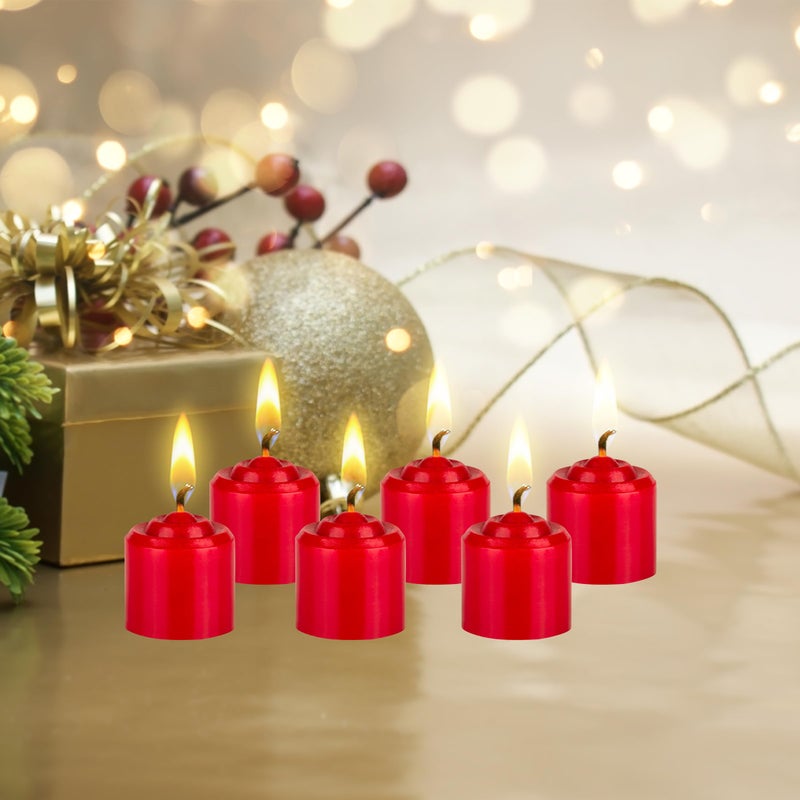 Mega Candles 12 pcs Unscented Red Votive Candles, Hand Poured Wax Candle 10 Hours 1.38 Inch x 1.5 Inch, Home DÃ©cor, Wedding Receptions, Centerpieces, Occasions, Events, Meditations, Holders - Image 4